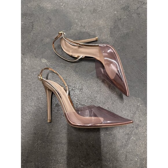 Gianvito Rossi Ribbon D'orsay Heels Peach Metallic Transparent - Picture 3 of 7